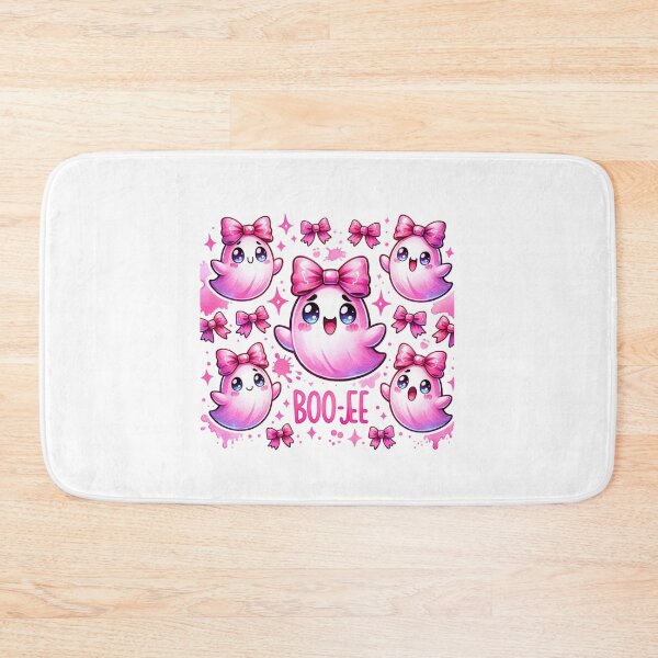 Item preview, Cute pink Ghost with bows saying Boo-Jee stickers and more designed and sold by CRandRRstickers.