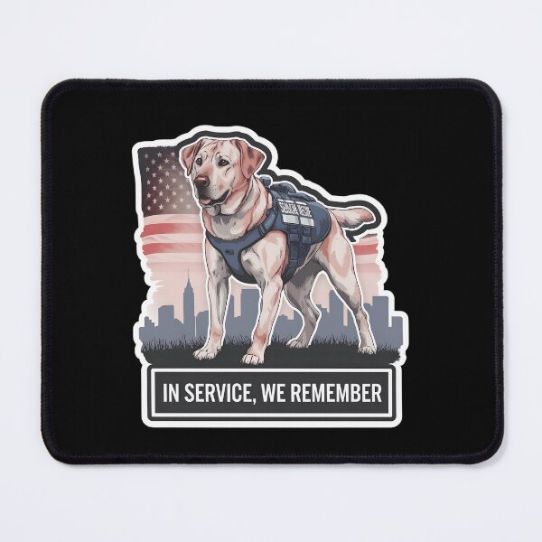 Item preview, Never forget - Patriot Day - k9 rescue Labrador dog designed and sold by The Knick Knack Nook.
