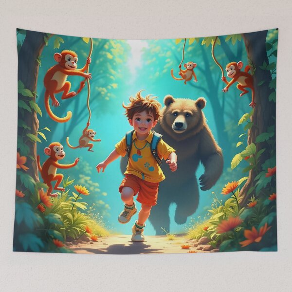 Item preview, Heroic Bear in a Jungle Chase designed and sold by koreatvtea.
