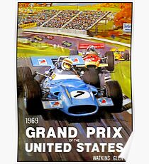 WATKINS GLEN: Weinlese 1969 U. Grand Prix Druck Poster