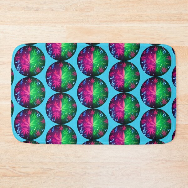 Item preview, Pot Leaves and Musical Notes in Circles - Blue  designed and sold by JLEmporium.