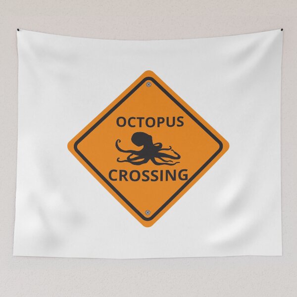 Item preview, Caution sign - Octopus crossing designed and sold by CritterFish.