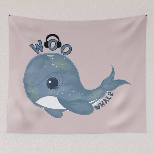 Item preview, Blue Woo Whale Design  designed and sold by 5Petals.