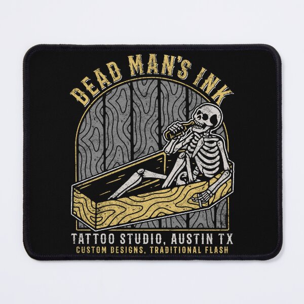 Item preview, Dead Man's Ink, Tattoo Studio, Austin, Texas, Skeleton Tattoo Design designed and sold by Proverbial Wisdom Design.