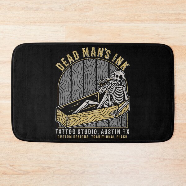 Item preview, Dead Man's Ink, Tattoo Studio, Austin, Texas, Skeleton Tattoo Design designed and sold by Proverbial Wisdom Design.