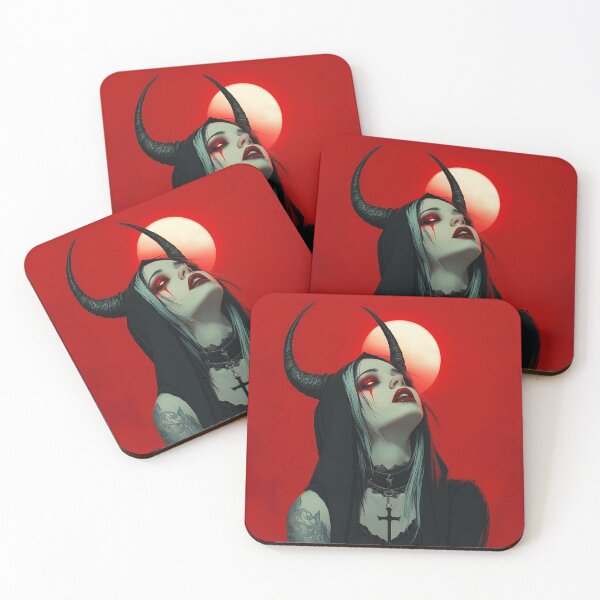 Item preview, Red eye Devil Girl designed and sold by CursedbyLilith.