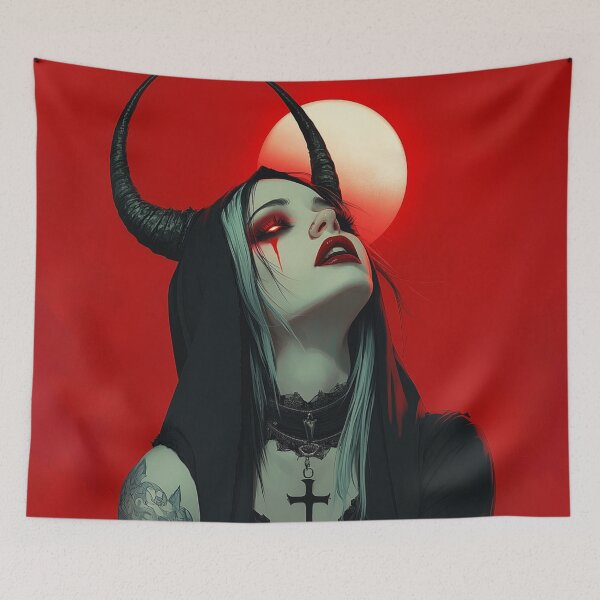 Item preview, Red eye Devil Girl designed and sold by CursedbyLilith.