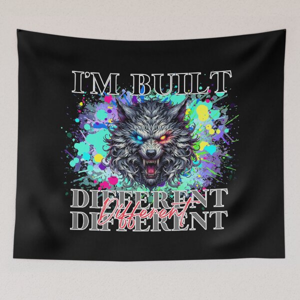 Item preview, Fierce Wolf Art: "I'm Built Different designed and sold by TOA Timeless Original Apparel.