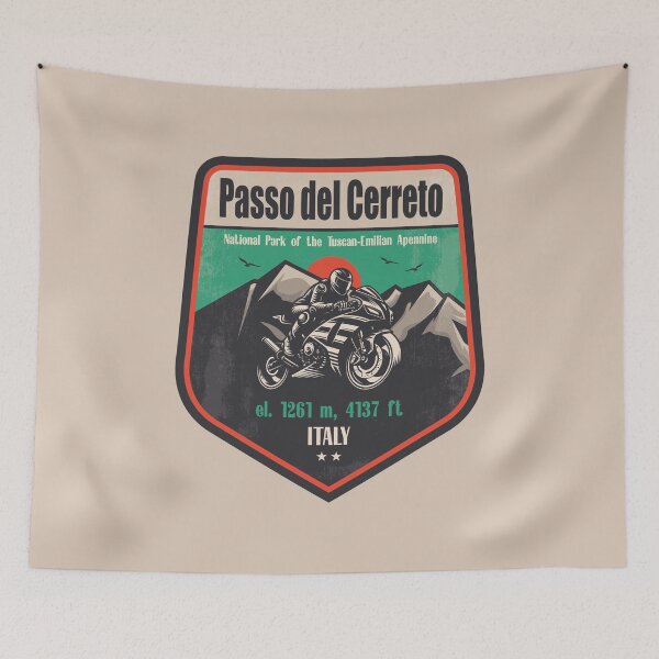 Item preview, Passo del Cerreto Italy Motorcycling Mountain Design designed and sold by CynthiaGraphics.