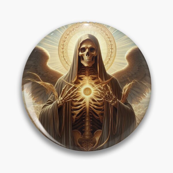 Item preview, "Golden Santa Muerte in the Heavens" designed and sold by julioacuna01020.