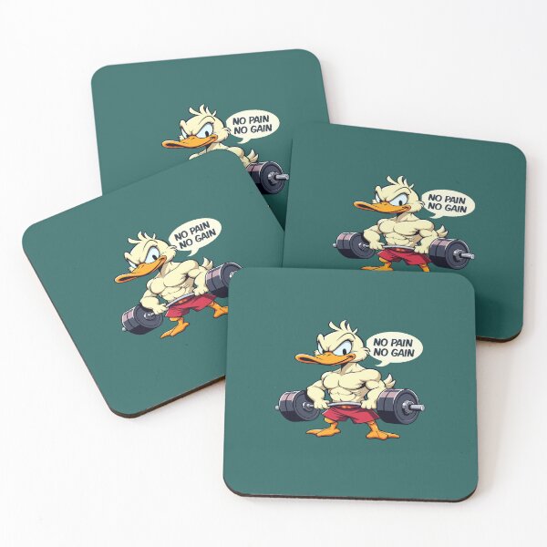 Item preview, Buff Duck No Pain No Gain Gym Workout Cartoon Design designed and sold by InkredibleZ.