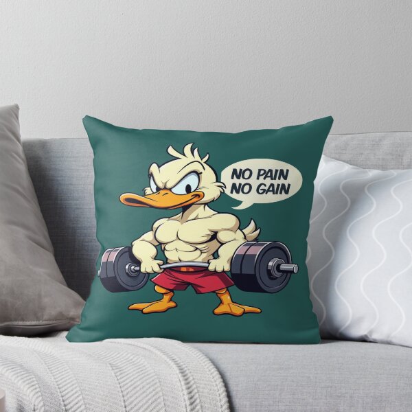 Item preview, Buff Duck No Pain No Gain Gym Workout Cartoon Design designed and sold by InkredibleZ.