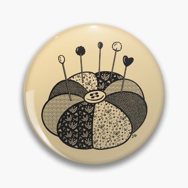 Item preview, SewLalla Pin Cushion line art drawing designed and sold by SewLalla.