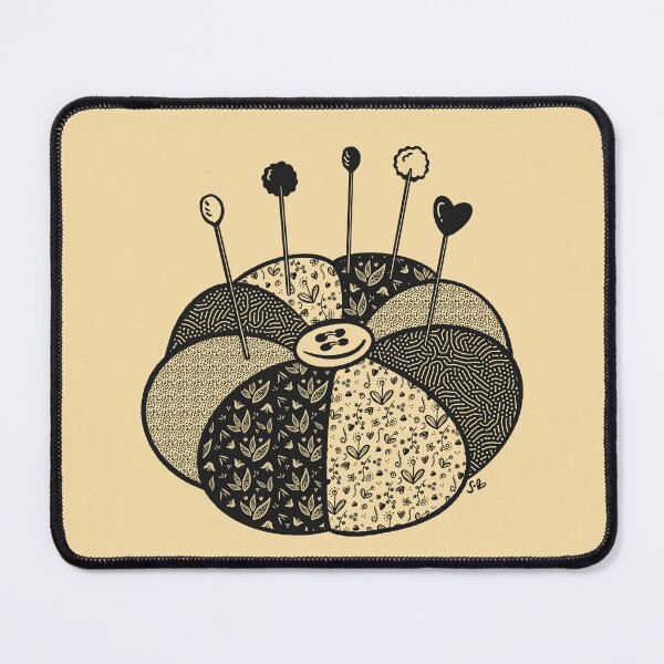 Item preview, SewLalla Pin Cushion line art drawing designed and sold by SewLalla.