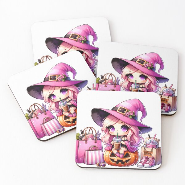 Item preview, Cute girly Witch shopping (Basic Witch) Sticker and more designed and sold by CRandRRstickers.
