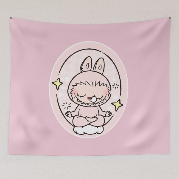 Item preview, Labubu lazy yoga sticker and merch designed and sold by retrippy.