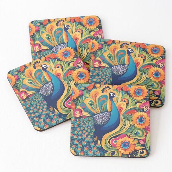 Item preview, Peacock Pattern in Traditional Mexican Folk Art Style – Bold and Colorful Design" designed and sold by lisa-diver.