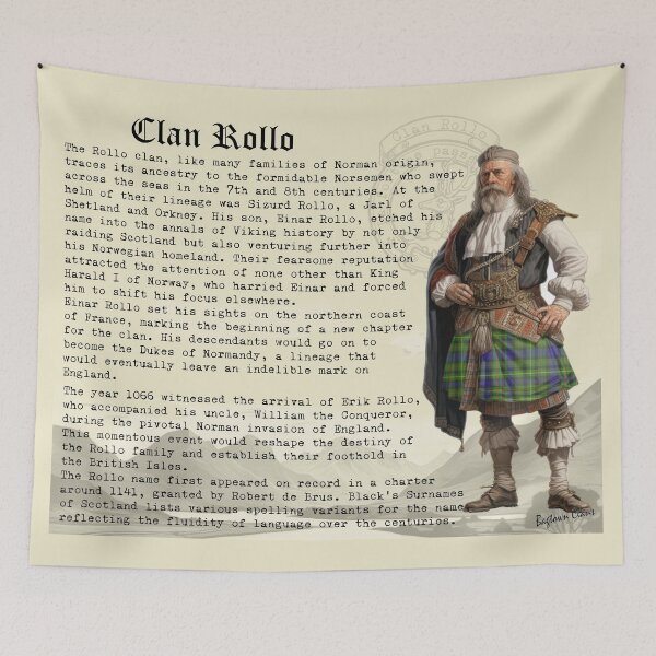 Item preview, Clan Rollo Scottish Clan History  designed and sold by BagTown Clans.