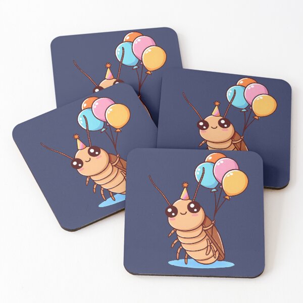 Item preview, Party Time Cockroach: Kawaii Bug with Balloons Insect Birthday Card  designed and sold by Gay-Koala.