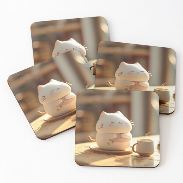 Item preview, Cute cat relaxes while having his coffee designed and sold by Ableina.
