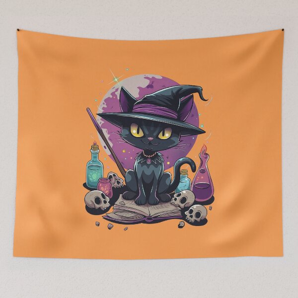 Item preview, Halloween Spooky Cat Witch designed and sold by Wild-Co.