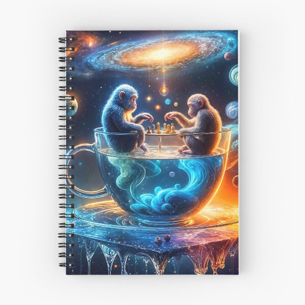 Item preview, Monkeys Playing Chess in a Galactic Teacup designed and sold by koreatvtea.