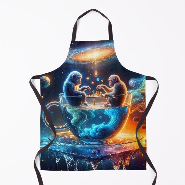 Item preview, Monkeys Playing Chess in a Galactic Teacup designed and sold by koreatvtea.