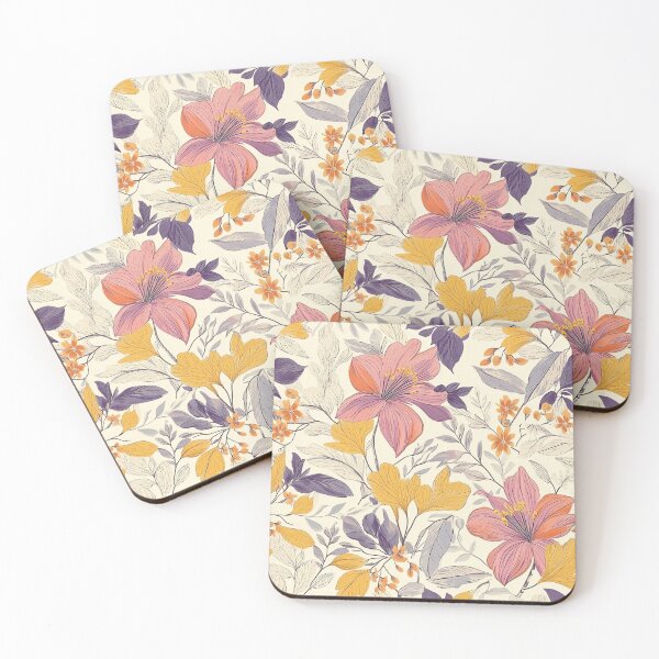 Item preview, Vibrant Vintage Florals in Bold Colors designed and sold by Retro-District.