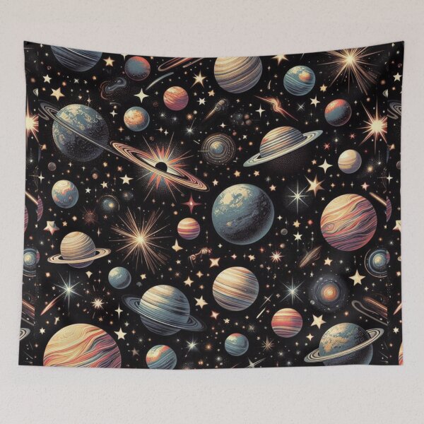 Item preview, Seamless Stars and Planets Pattern designed and sold by ShoPellY.