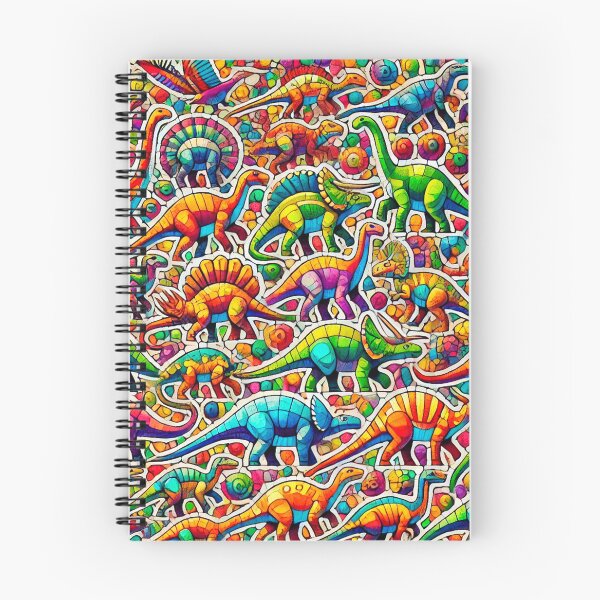 Item preview, Jurassic Vibes: A Colorful Dino Mosaic designed and sold by VividPulseArt.