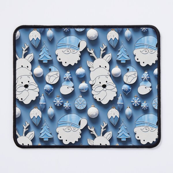 Item preview, Blue and white christmas pillow designed and sold by GURUMAD.