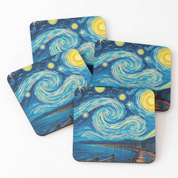 Item preview, Spirals of Light Above a Tranquil Sea designed and sold by ArtComixHaven.