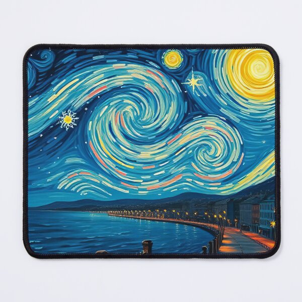 Artikelvorschau, Lichtspiralen über einem ruhigen Meer entworfen und verkauft von ArtComixHaven.