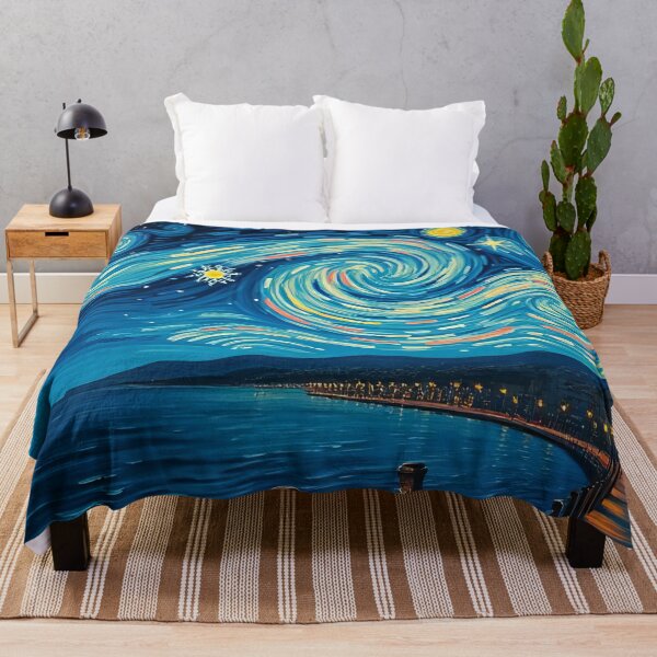 Item preview, Spirals of Light Above a Tranquil Sea designed and sold by ArtComixHaven.