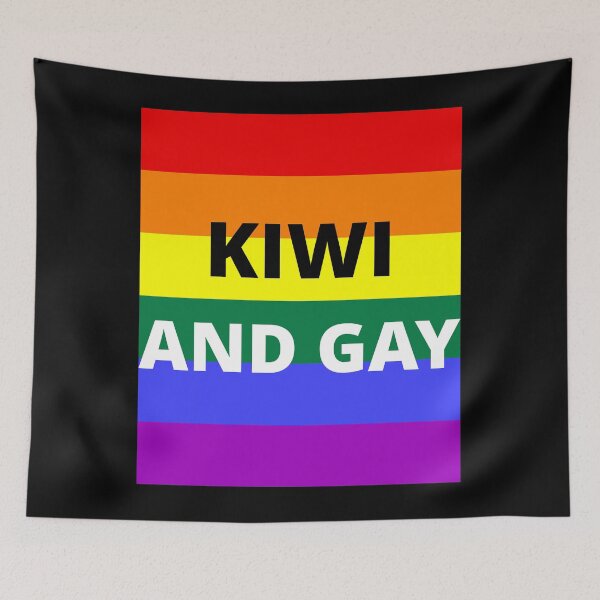 Item preview, KIWI AND GAY on rainbow background designed and sold by uniqueitems.