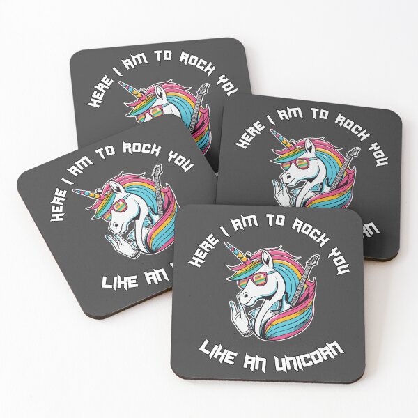 Item preview, Rock 'n' Roll Unicorn with Guitar and Rainbow Vibes designed and sold by Margival.