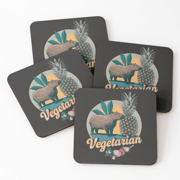 Item preview, Capybara and Pineapple, Vegetarian Design designed and sold by SixElements.