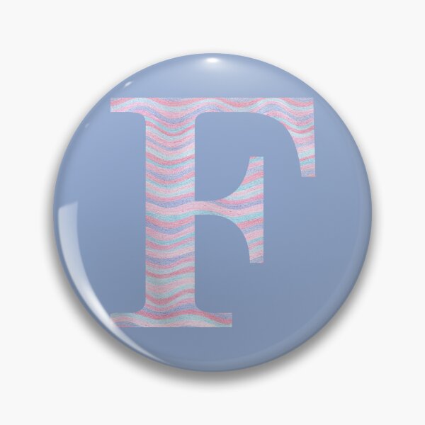 Artikelvorschau, Initiale F Rosenquarz und Serenity Pink Blau Wellenlinien entworfen und verkauft von theartofvikki.