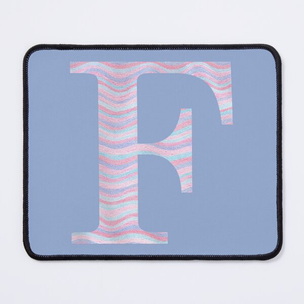 Artikelvorschau, Initiale F Rosenquarz und Serenity Pink Blau Wellenlinien entworfen und verkauft von theartofvikki.