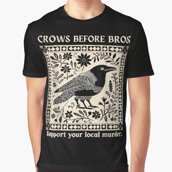 Item preview, Crows Before Bros Support Your Local Murder Design Vintage T-Shirt  designed and sold by animal-x1.