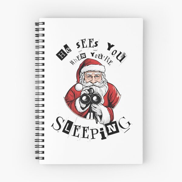 Item preview, Creepy Santa with binoculars 'he sees you when you're sleeping designed and sold by Invisible-Cult.