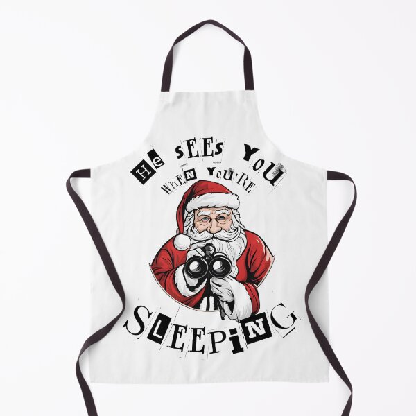 Item preview, Creepy Santa with binoculars 'he sees you when you're sleeping designed and sold by Invisible-Cult.