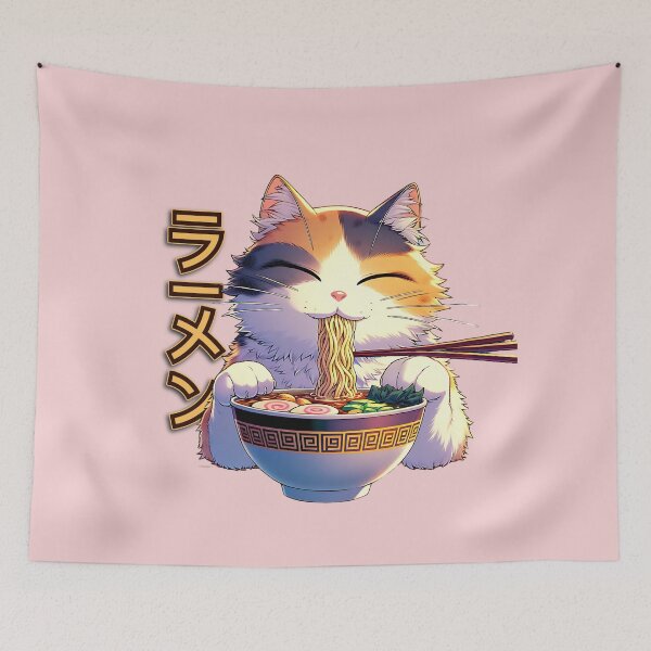 Artikelvorschau, Katze und Ramen, Kawaii Katzen-Ramen, Anime Katzen-Ramen entworfen und verkauft von Mariana Piana.