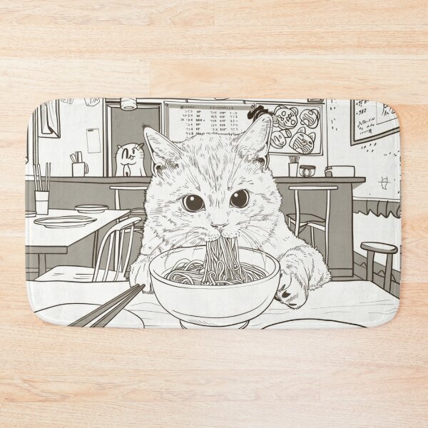Item preview, Cat Eats Noodles Part Three designed and sold by funcontour.