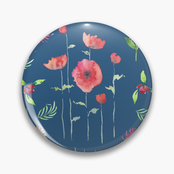 Item preview, Botanical flowers, floral pattern, red poppy flower designed and sold by Alexandra Compuesto.