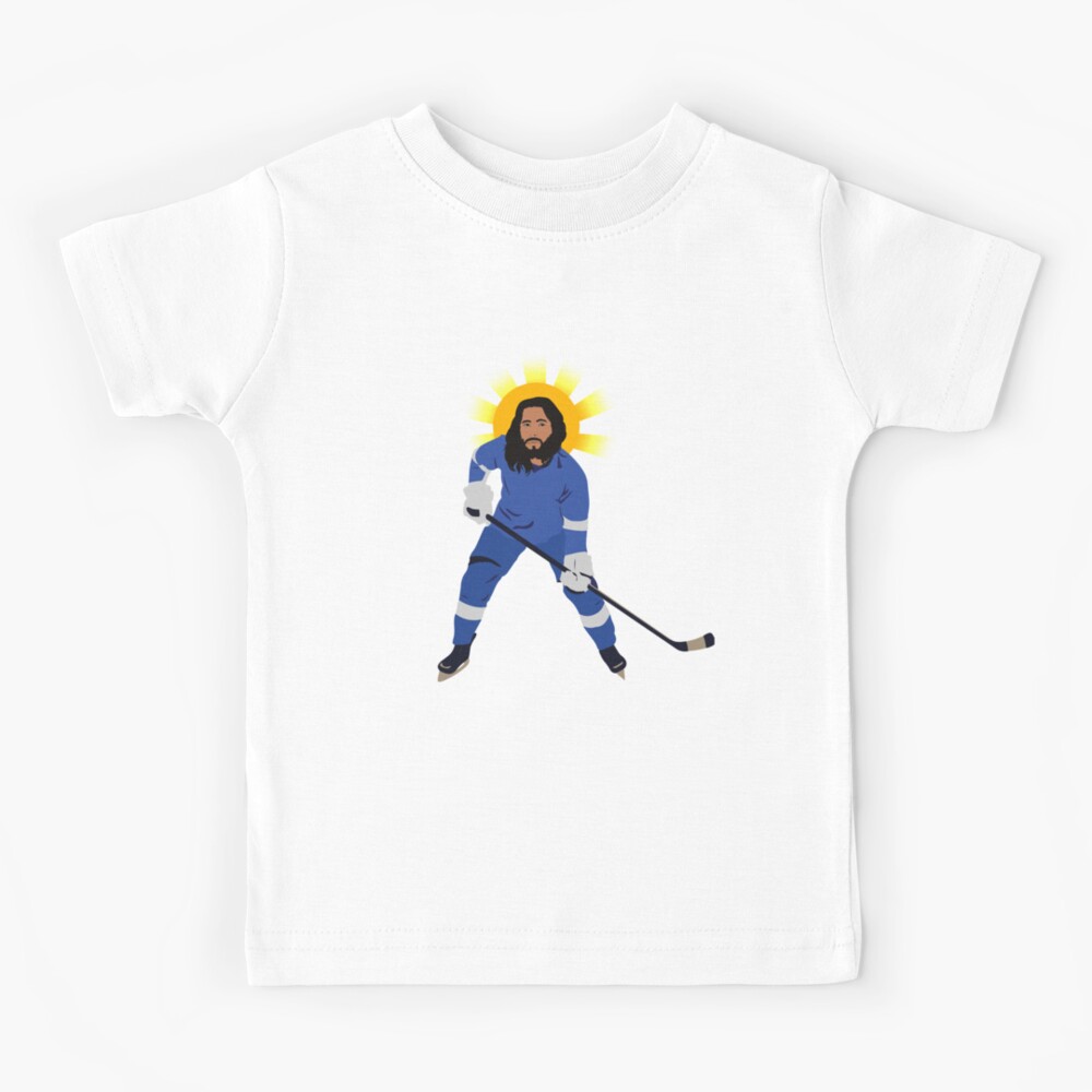 Funny Jesus Ice Hockey Player Memes Jesus Christ Puck Kids T Shirt By Essetino Redbubble