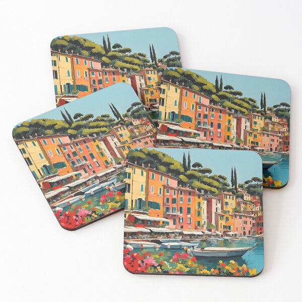 Item preview, Portofino Italy Scene Modern Art Sailboats Waterscape  designed and sold by SeaStarAlex.