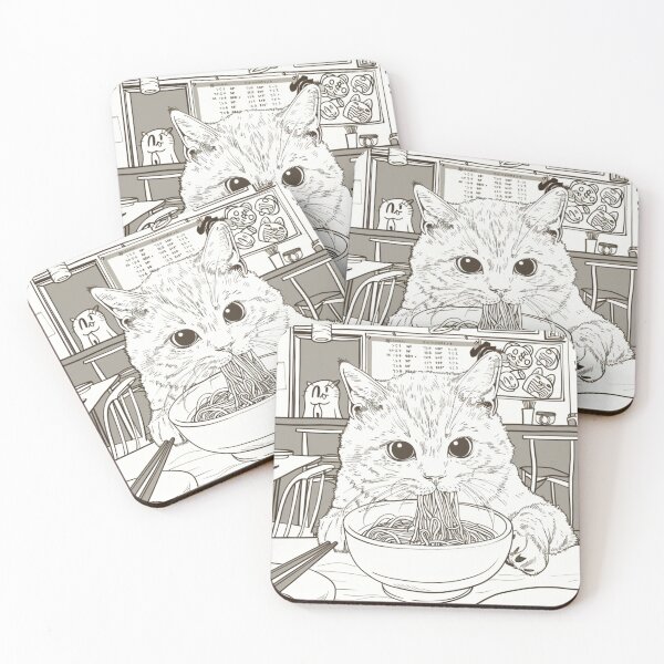 Item preview, Cat Eats Noodles Part Three designed and sold by funcontour.