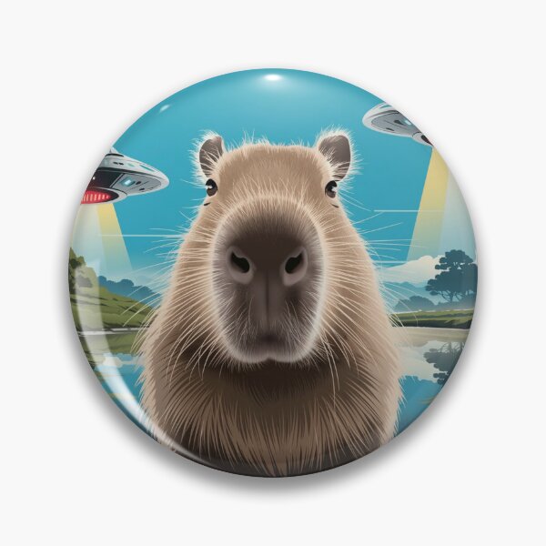 Item preview, Funny Graphic Tee Capybara Selfie with UFOs Weird designed and sold by SztylishDesigns.