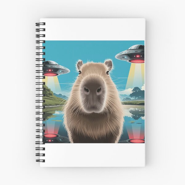 Item preview, Funny Graphic Tee Capybara Selfie with UFOs Weird designed and sold by SztylishDesigns.